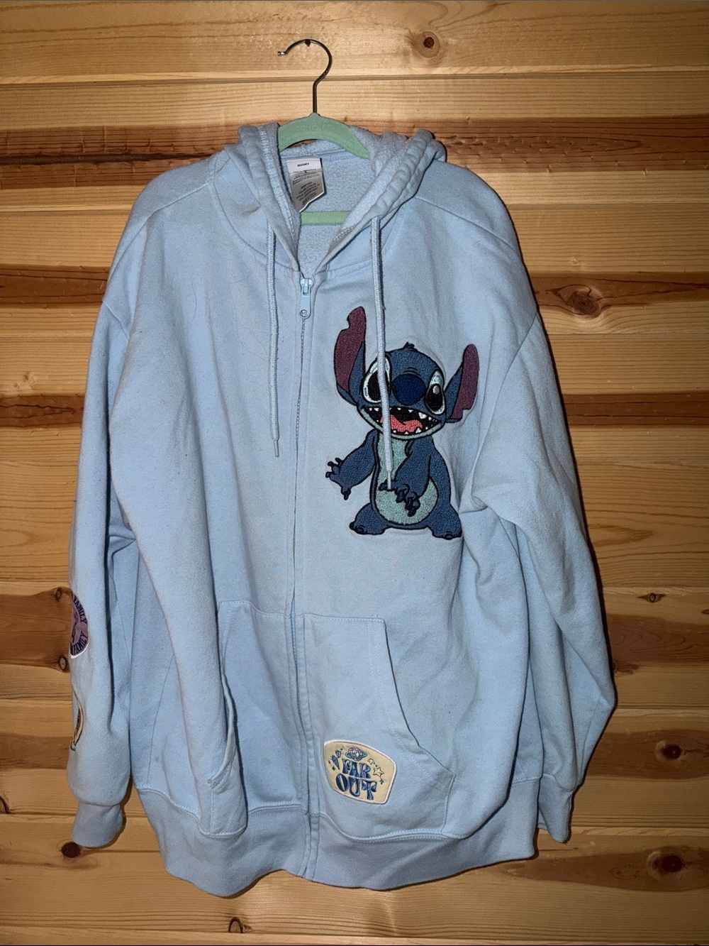 Disney Light Blue Fleece Hoodie with Character Tag